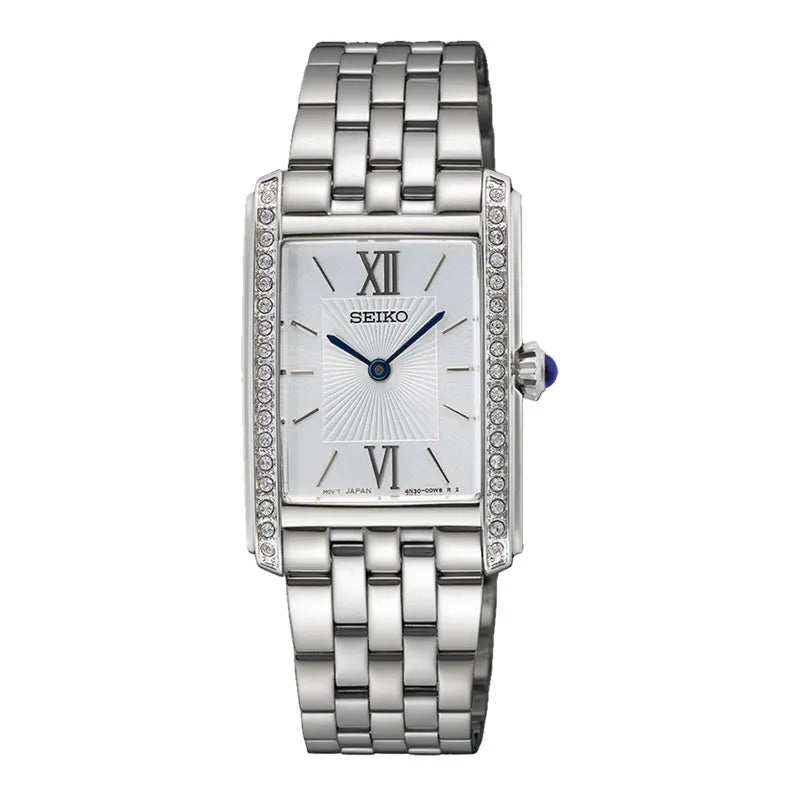 Seiko Conceptual SWR091P1 (Seiko Tank) Rectangular Case White Dial 22.7mm Stainless Steel Women's Watch