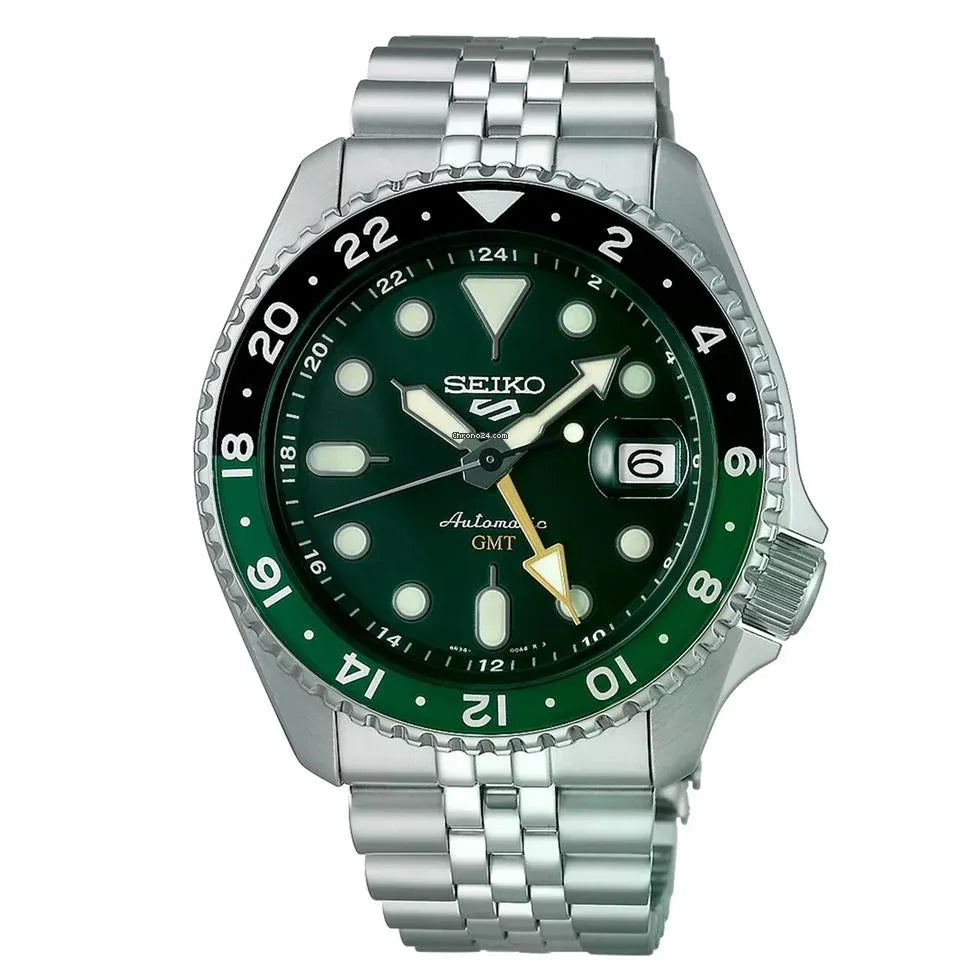 Seiko 5 Sports SSK035K1 GMT Automatic Green Dial Stainless Steel Men’s Watch