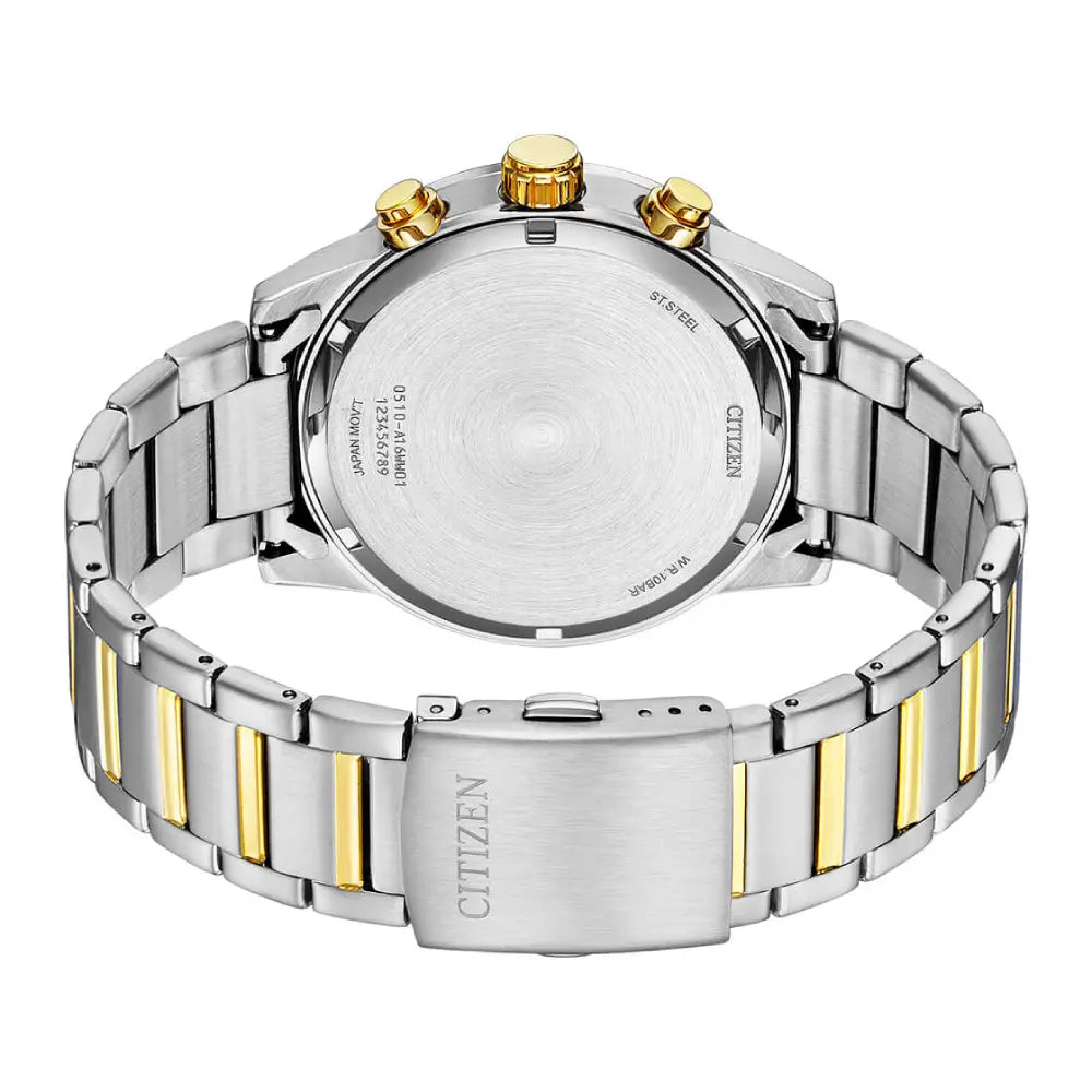 Citizen Quartz Chronograph AN3684-59L Blue Dial Two-Tone 44mm Stainless Steel Men's Watch