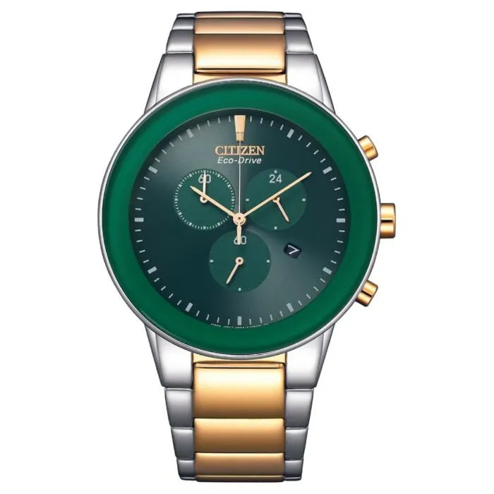 Citizen Eco-Drive AT2244-84X Green Dial 43mm Stainless Steel Men's Watch