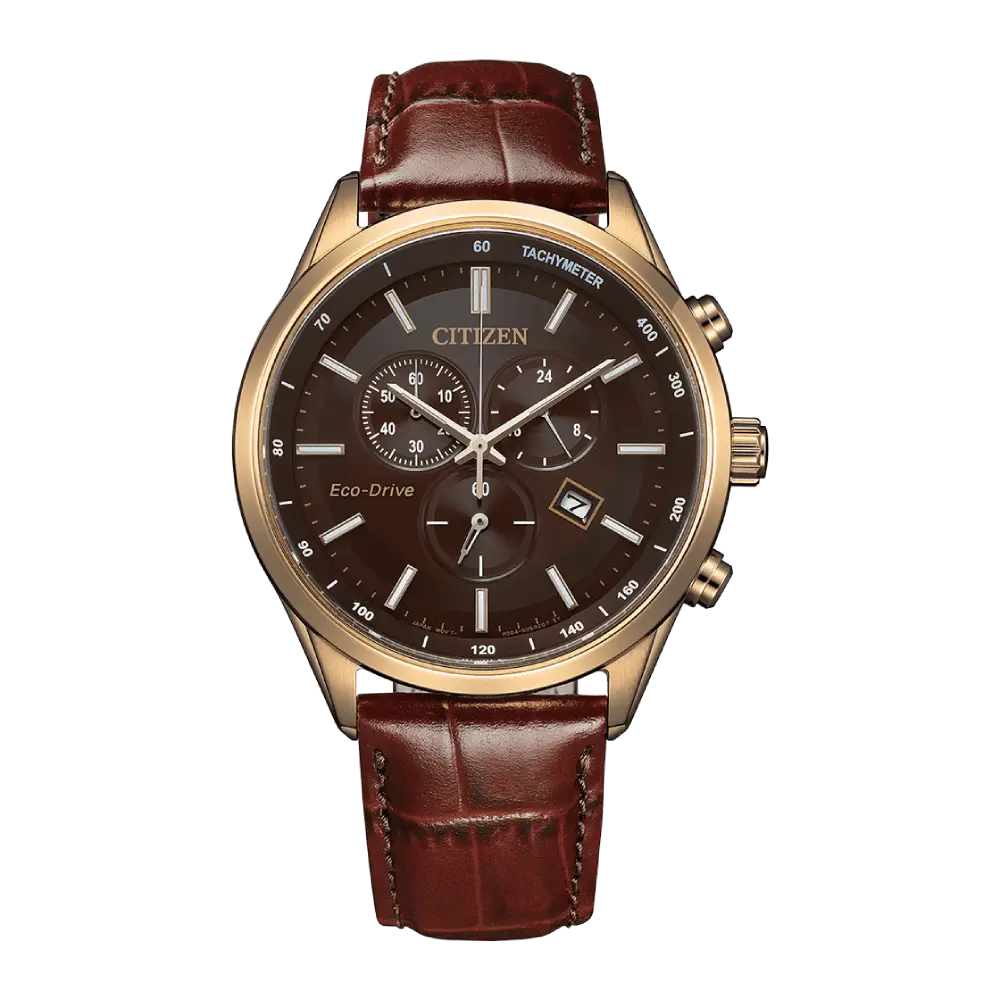 Citizen AT2573-07X Brown Dial Leather Strap Men's Watch – MonaWatch
