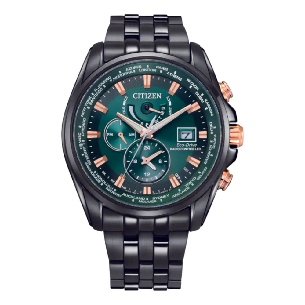Citizen Eco-Drive AT9128-87X Green Dial 44.3mm Stainless Steel Men's Watch
