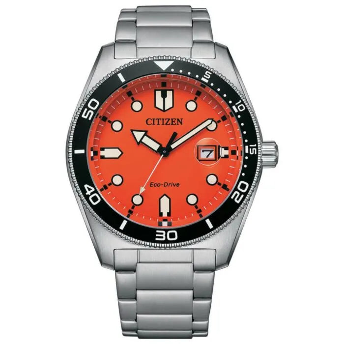 Citizen Eco Drive AW1760-81X Orange Dial 43.0mm Stainless Steel Men's Watch