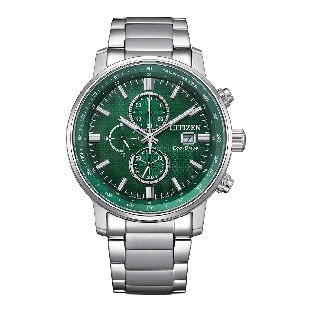 Citizen Chronograph CA0840-87X Green Dial 43mm Stainless Steel Men's Watch
