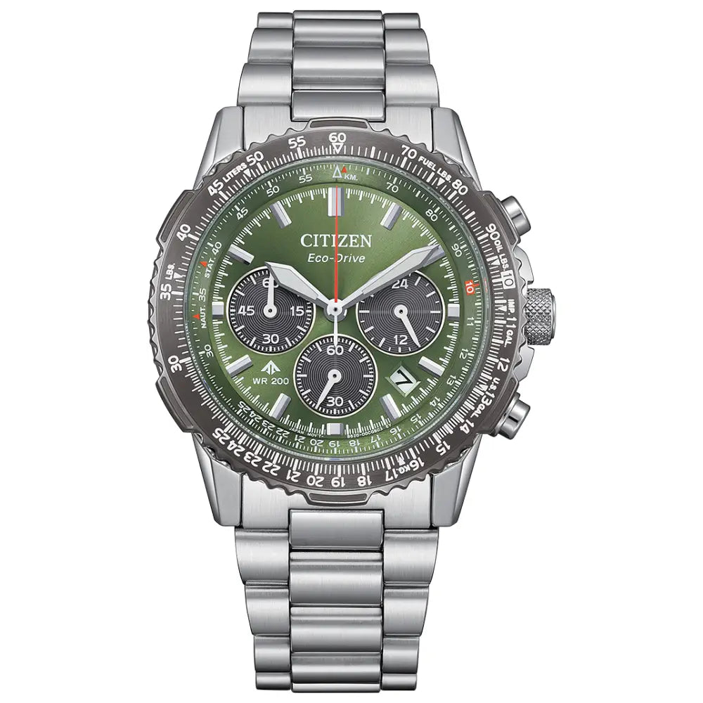 Citizen Promaster Navihawk CA4664-60W Khaki Green Dial 40mm Stainless Steel Men's Watch