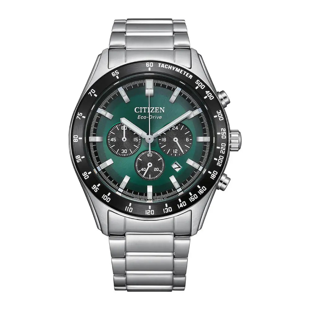 Citizen CA4674-58X Eco-Drive Chronograph Green Dial Watch – MonaWatch Citizen CA4674-58X Eco-Drive Chronograph Green Dial Watch – MonaWatch