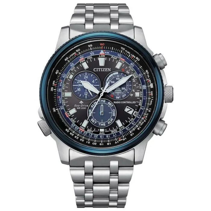 Citizen Promaster Chronograph Radio-Controlled CB5866-55E Black Dial 43.7mm Stainless Steel Men's Watch