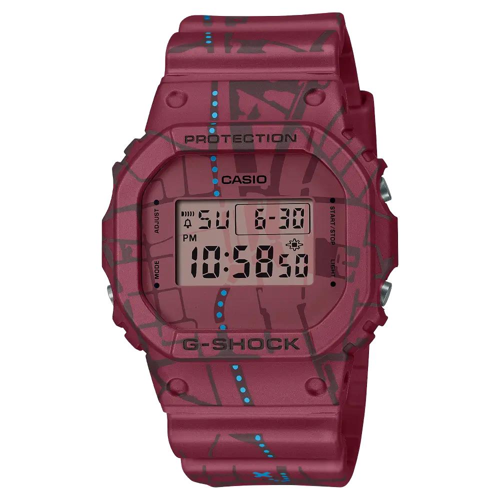 G-Shock Digital DW-5600SBY-4DR Red Dial Resin Men's Watch