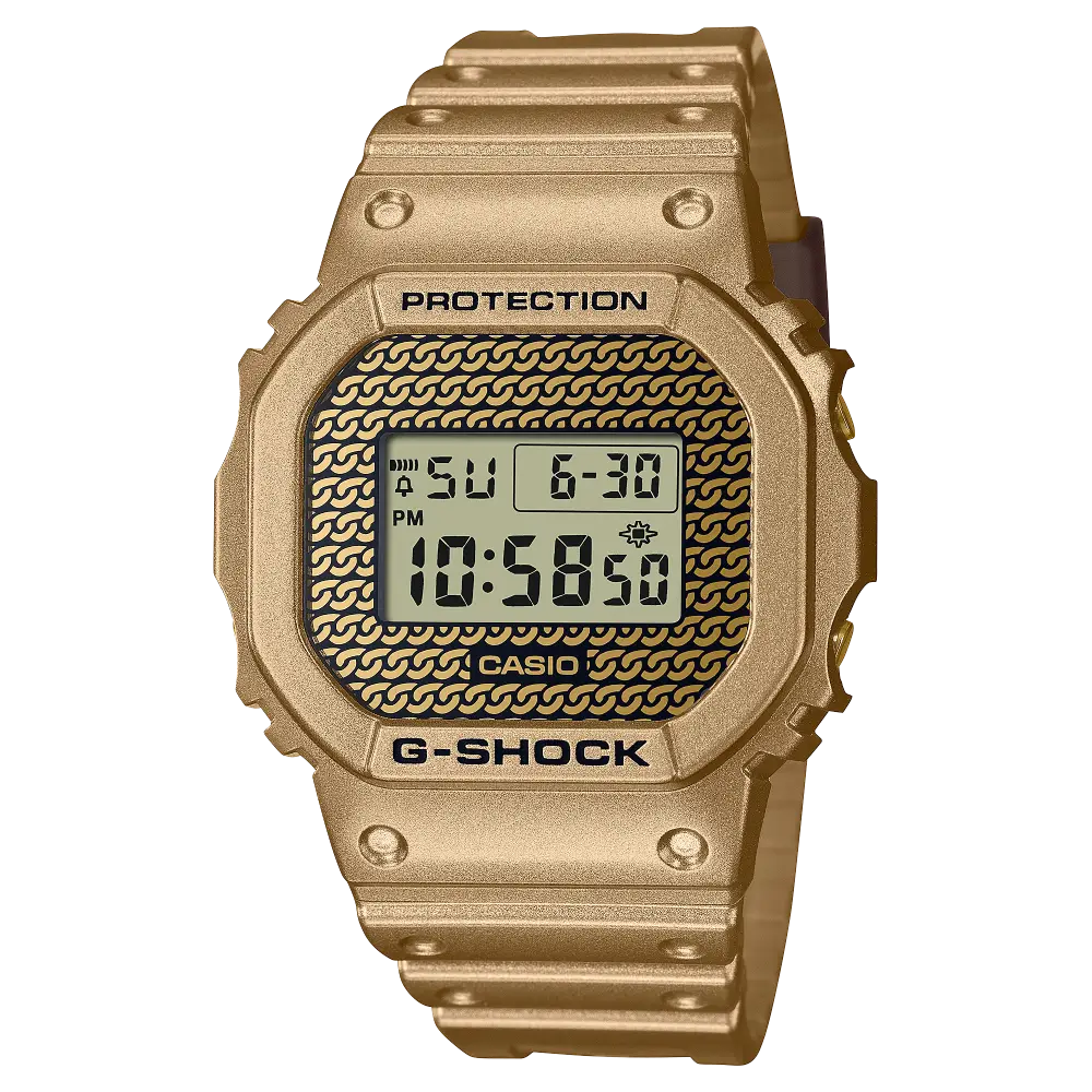 G-Shock Digital DWE-5600HG-1DR Gold Dial Resin Men's Watch