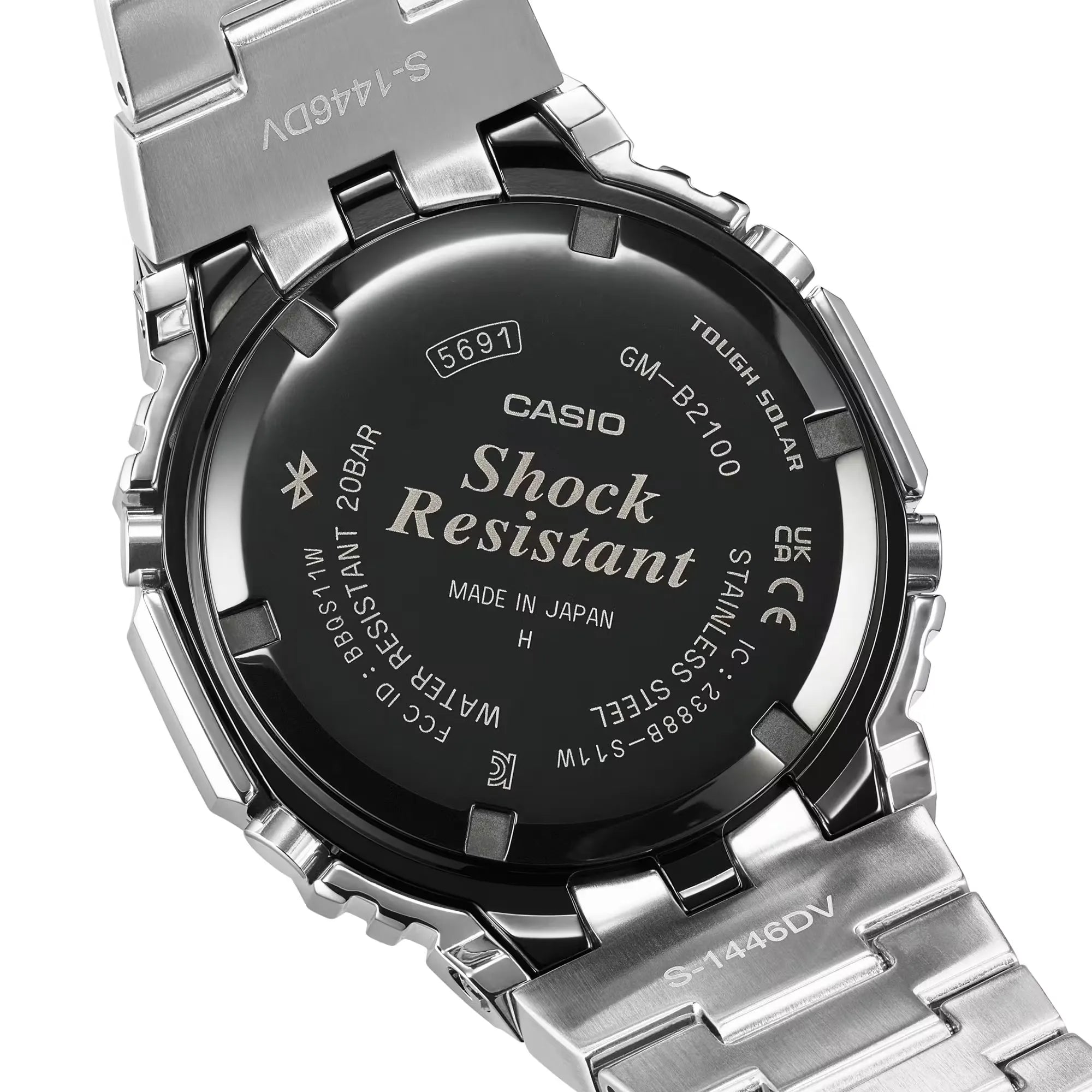 Casio G-Shock Full Metal Octagon Bluetooth Solar GM-B2100AD-2A Blue Dial  Stainless Steel Men's Watch