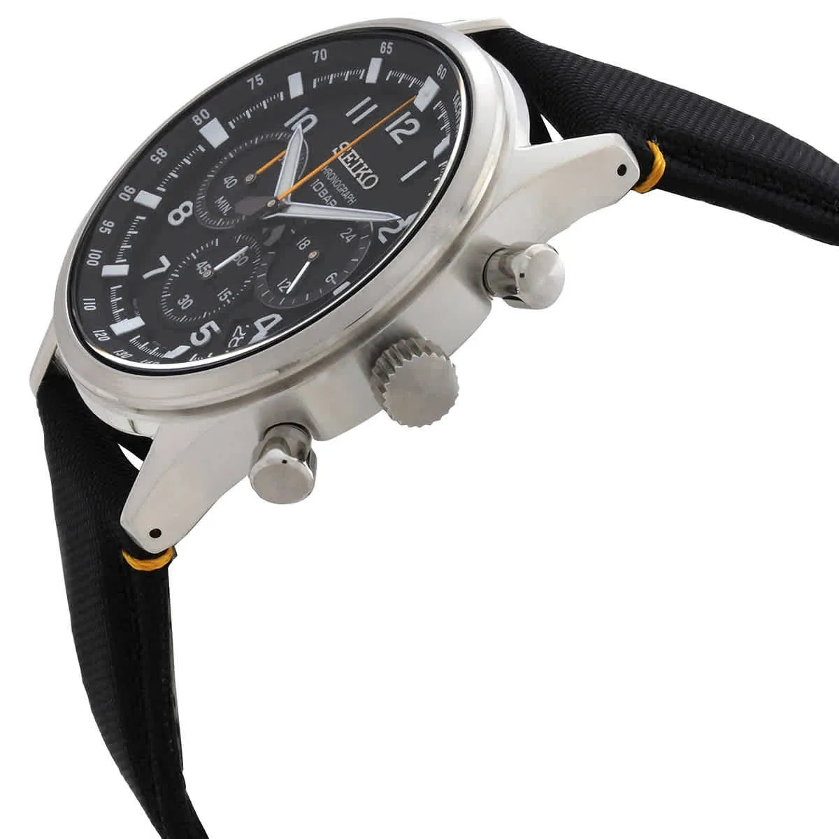 Seiko SSB449P1 Chronograph Quartz Black Dial 43mm Nylon Strap Men's Watch