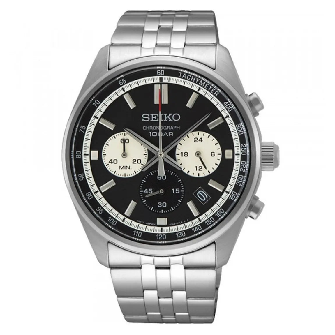 Seiko 5 SSB429P1 Chronograph Black Dial 41.5mm Stainless Steel Men's Watch