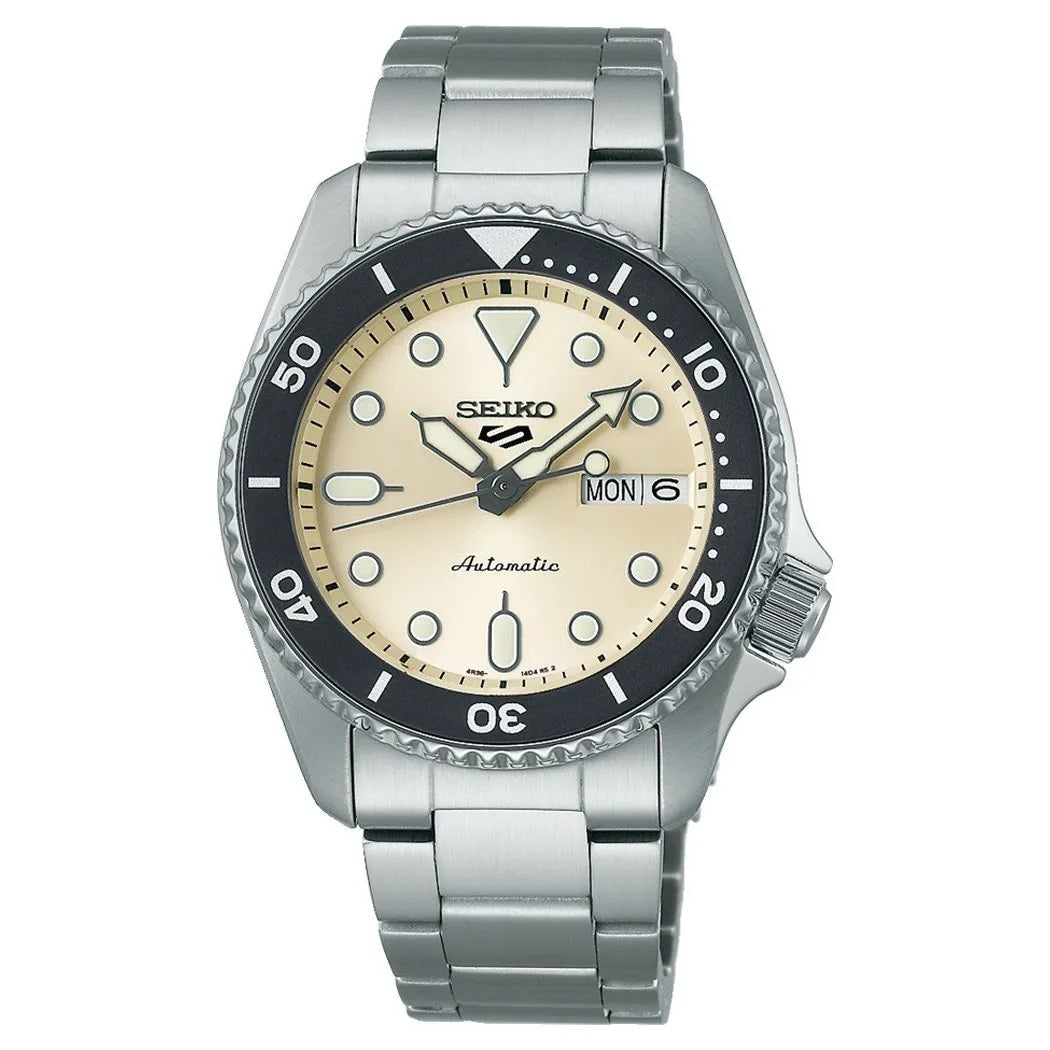 Seiko 5 SRPK31K1 Sports Automatic Classic Creme Dial 38.0mm Stainless Steel Men's Watch