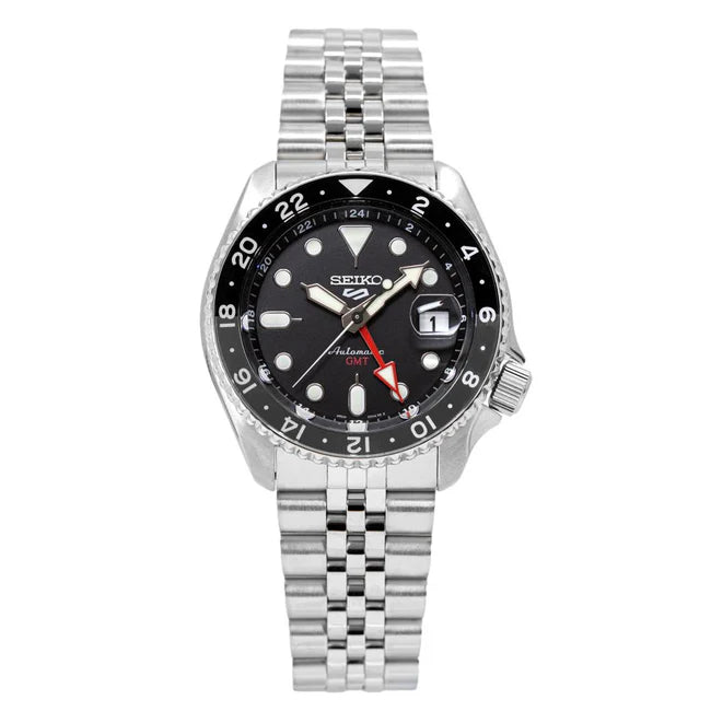 Seiko 5 Sports SSK001K1 GMT Automatic Black Dial Stainless Steel Men's Watch