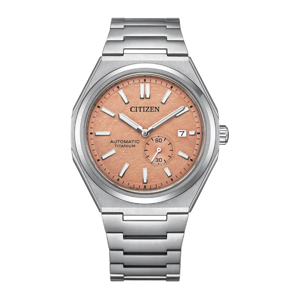 Citizen NJ0180-80Z automatic salmon dial titanium watch – MonaWatch Citizen NJ0180-80Z automatic salmon dial titanium watch – MonaWatch