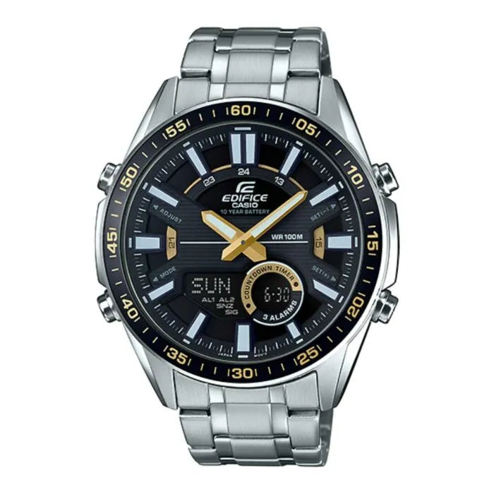 Edifice Analog-Digital EFV-C100D-1BVDF Black Dial 46.6mm  Stainless Steel Men's Watch