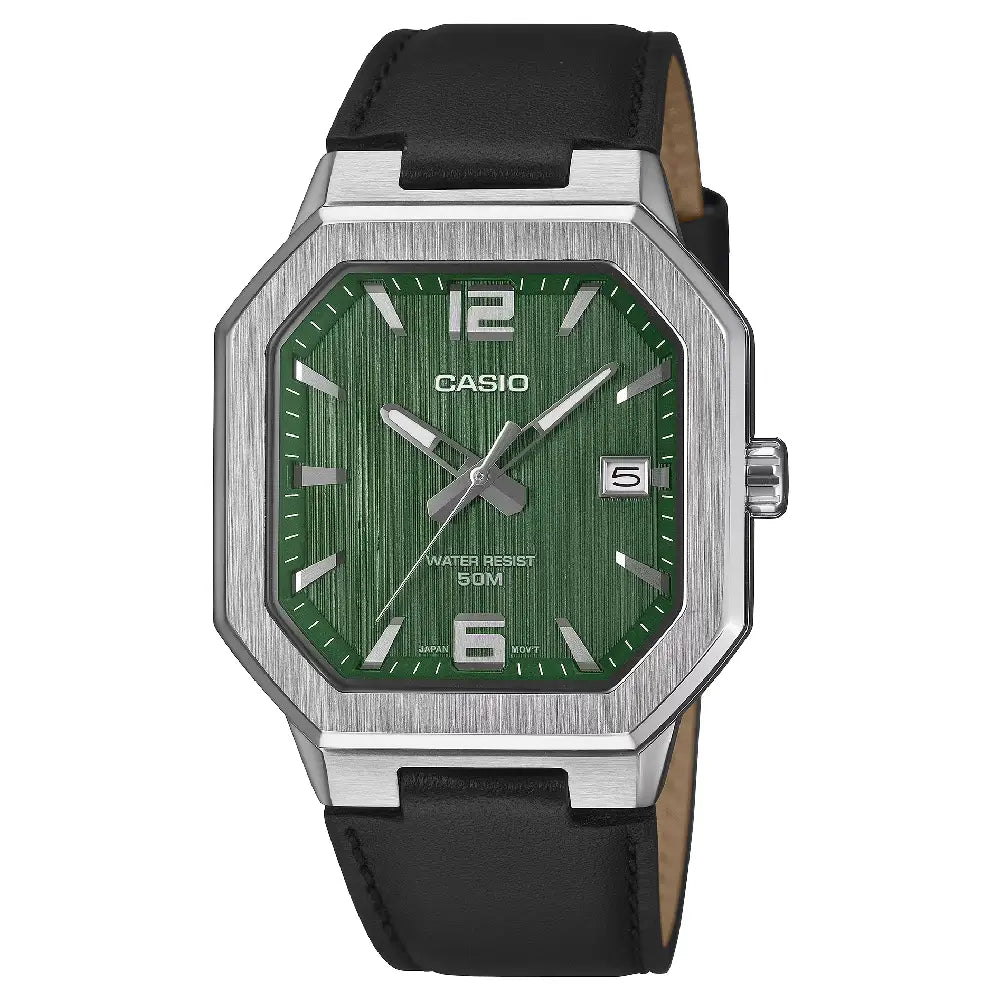 【新品・希少】CASIO MTP-B195L-3AVDF グリーン レザーベルト Casio MTP-B195L-3AVDF Green Dial Mens Watch 38mm Leather – MonaWatch