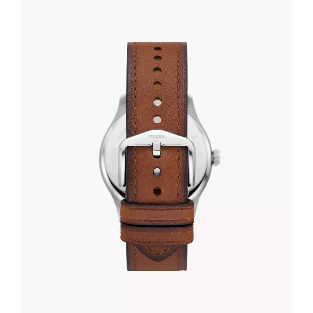 Fossil Dayliner FS5925 Three-Hand Green Dial Leather Strap Men's Watch