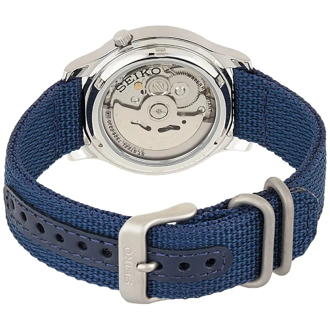 Seiko 5 Sports SNK807K2 Automatic "Military / Field Watch" Blue Dial 37mm Nylon Strap Men's Watch