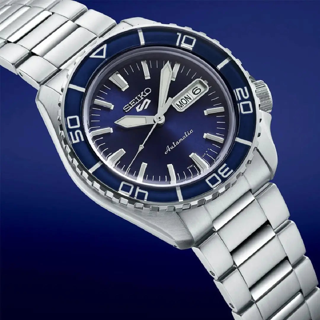 Seiko 5 Sports SRPK97K1 Automatic Diver-Style Blue Sunray Dial 42.5mm Stainless Steel Men's Watch