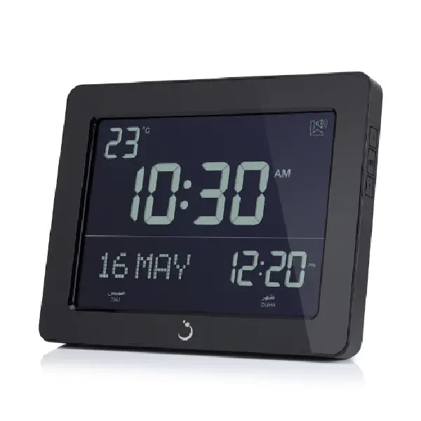 Al Fajr CF-19B Digital Azan Desk Clock Black Digital Display