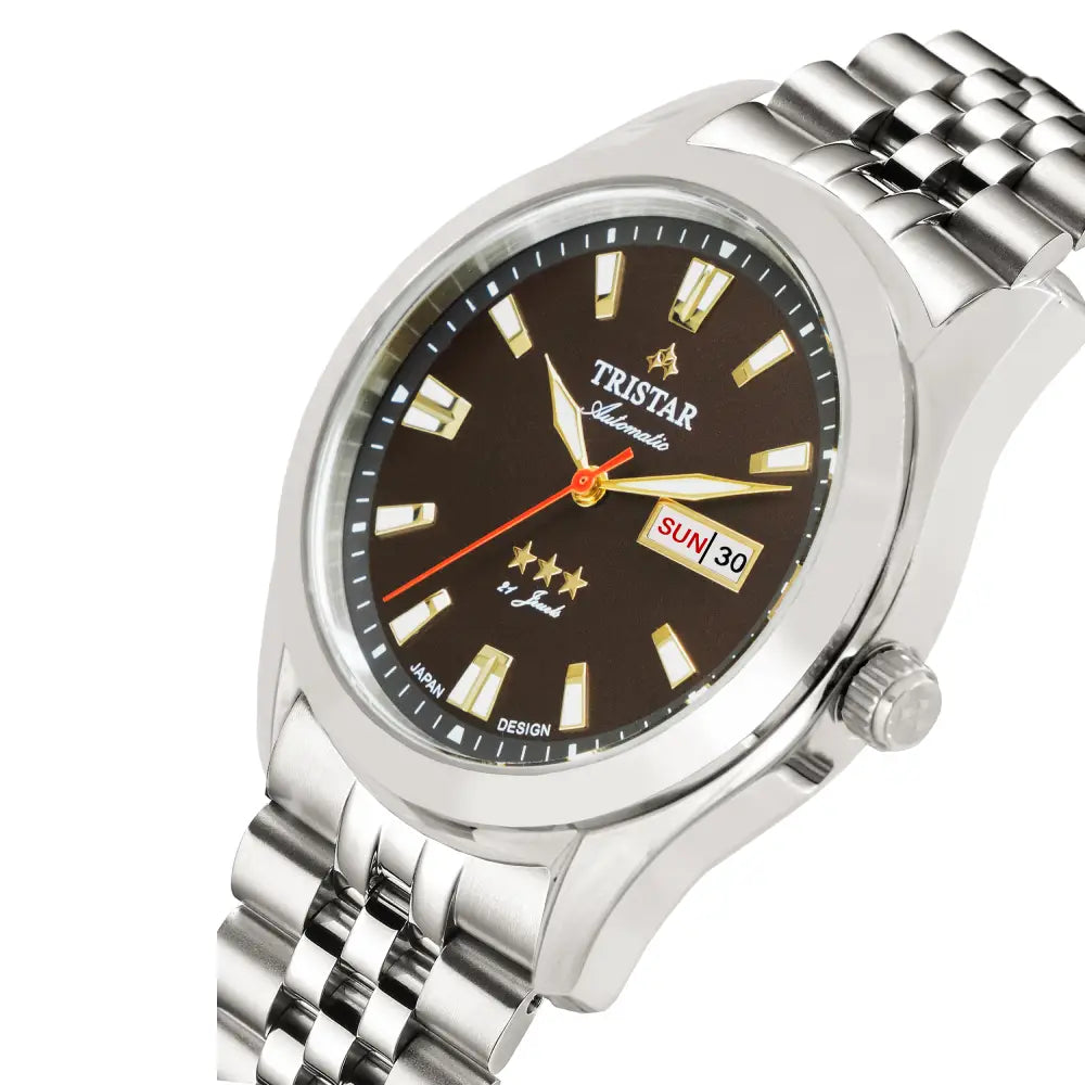 Tristar BA21TMSSM03 Automatic Black Dial Stainless Steel Men's Watch