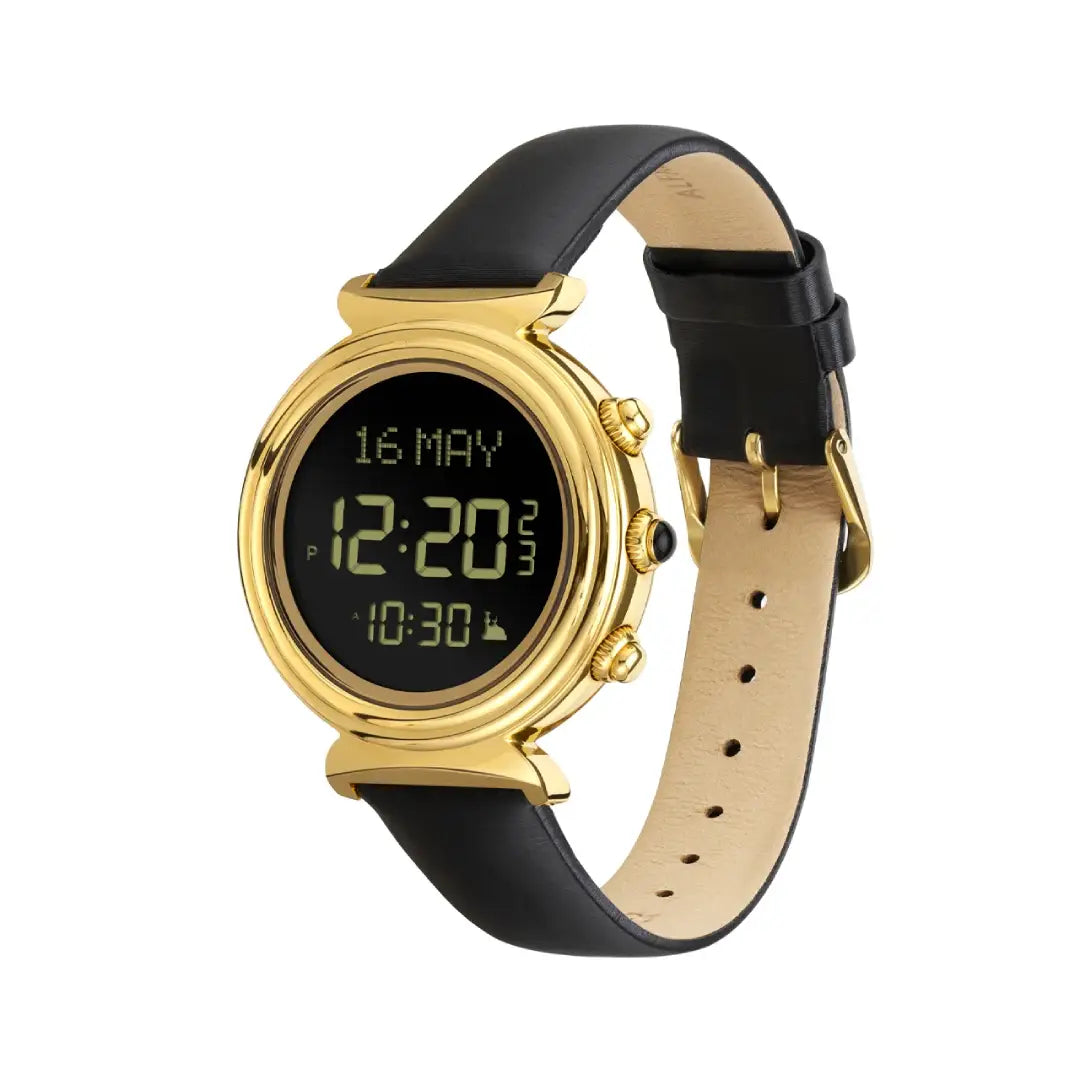 Al Fajr Classic Lady WF-14L Digital Dial Leather Strap Women's Watch