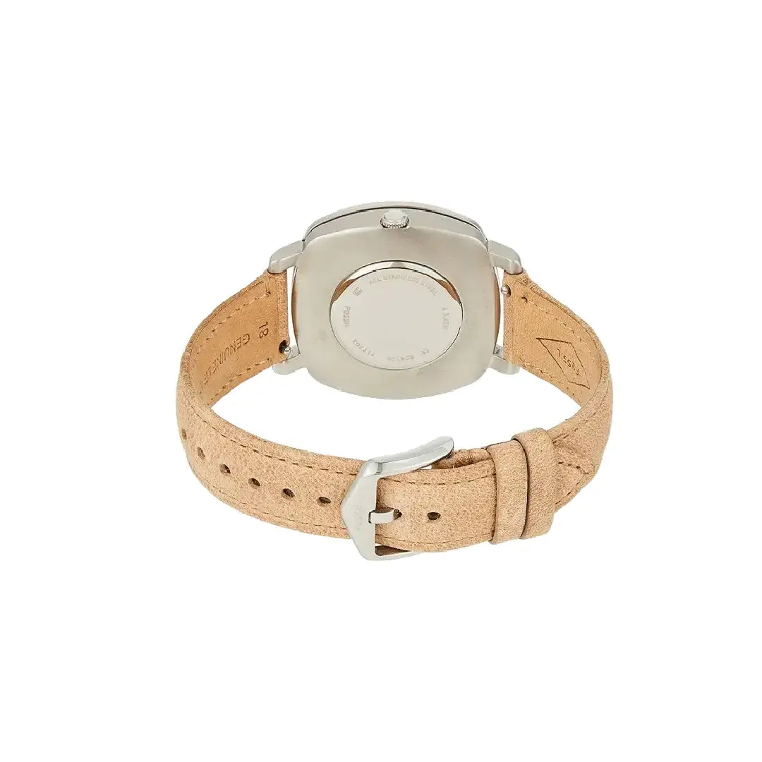 Fossil Idealist ES4196 Three-Hand White Dial Leather Strap Women's Watch