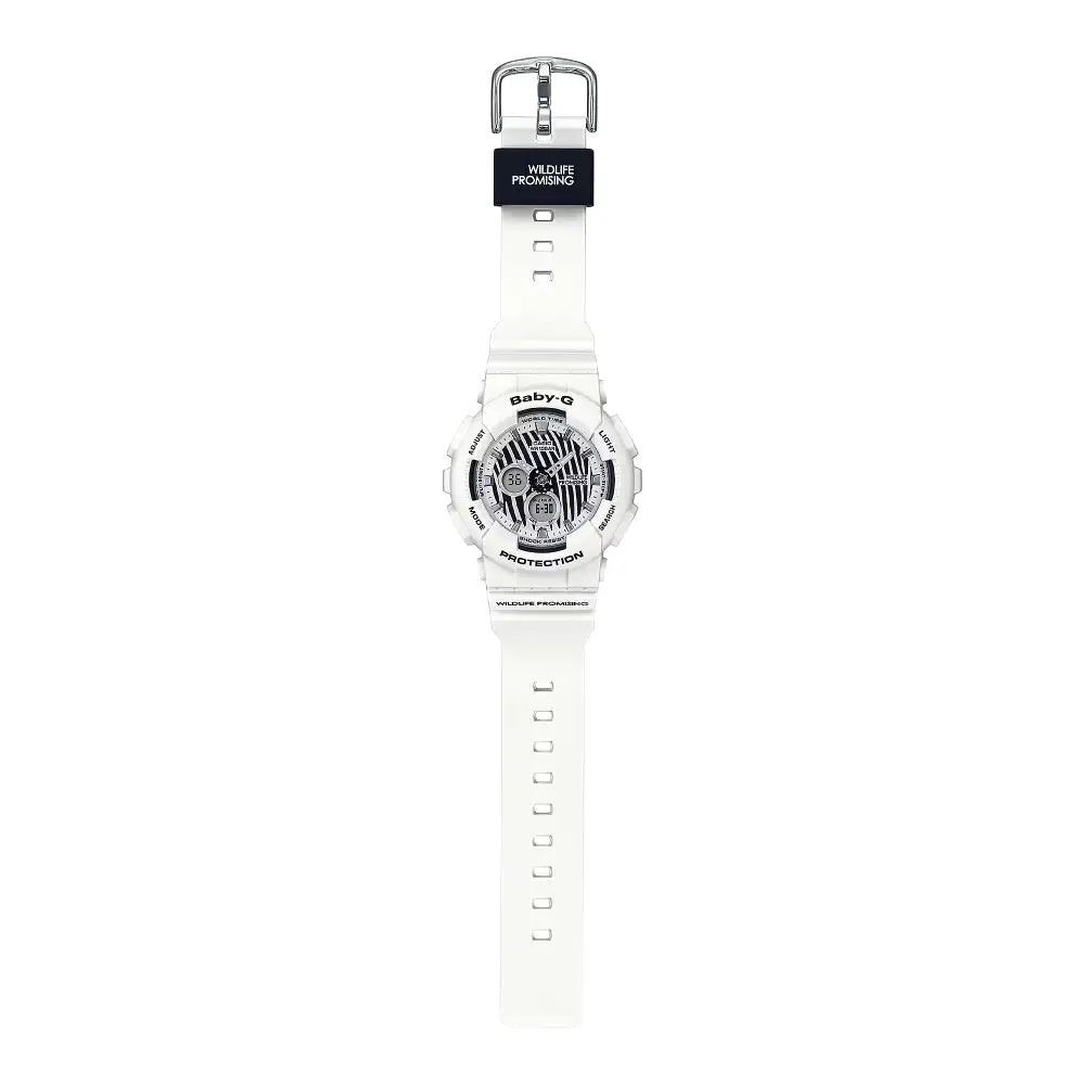 Casio Baby-G BA-120WLP-7A Analog-Digital White Zebra Print Dial Resin Strap Unisex Watch
