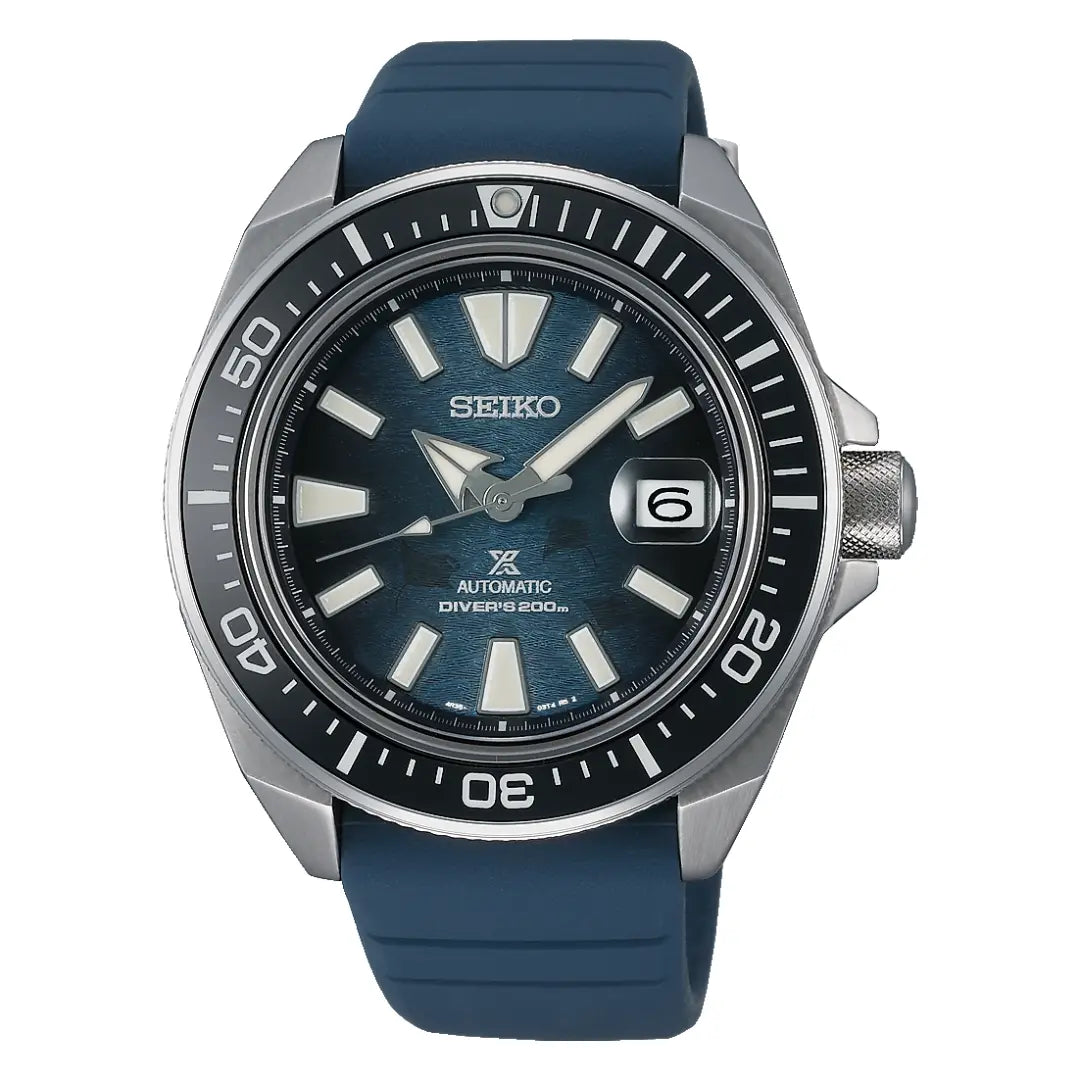 Seiko Prospex SRPF79 Automatic Diver Limited Edition "King Samurai Manta Ray" Blue Dial 43.8mm Silicone Strap Men's Watch