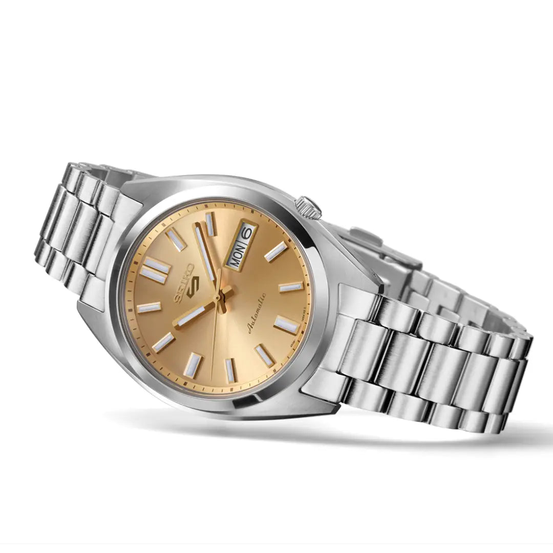 Seiko 5 Sports SRPL59 Automatic "SNXS Re-Interpretation" Gold Dial 37.4mm Stainless Steel Men's Watch