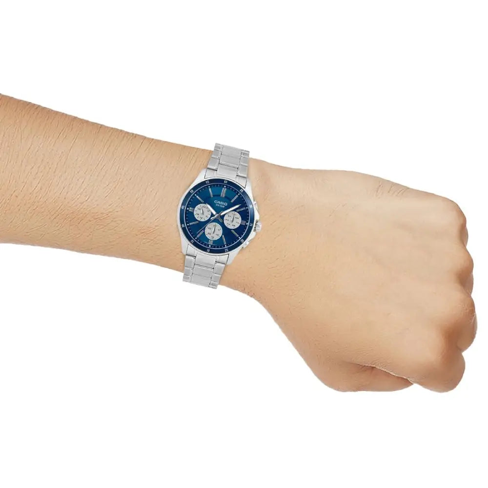 Casio Collection Analog MTP-1374D-2A3VDF Blue Dial Stainless Steel Men's Watch
