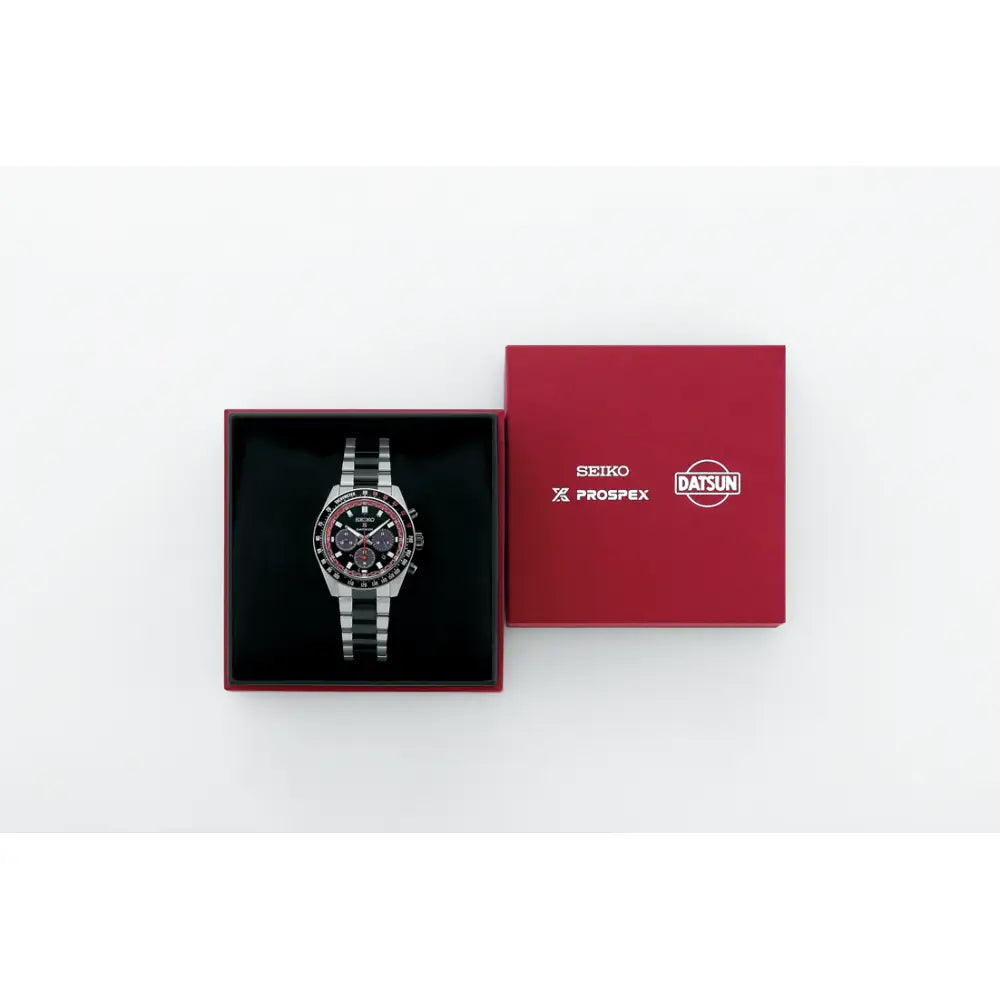 Seiko Prospex SBDL121 / SSC957 Solar Chronograph Limited Edition "Datsun 240Z" Black Dial 41.4mm Stainless Steel Men's Watch