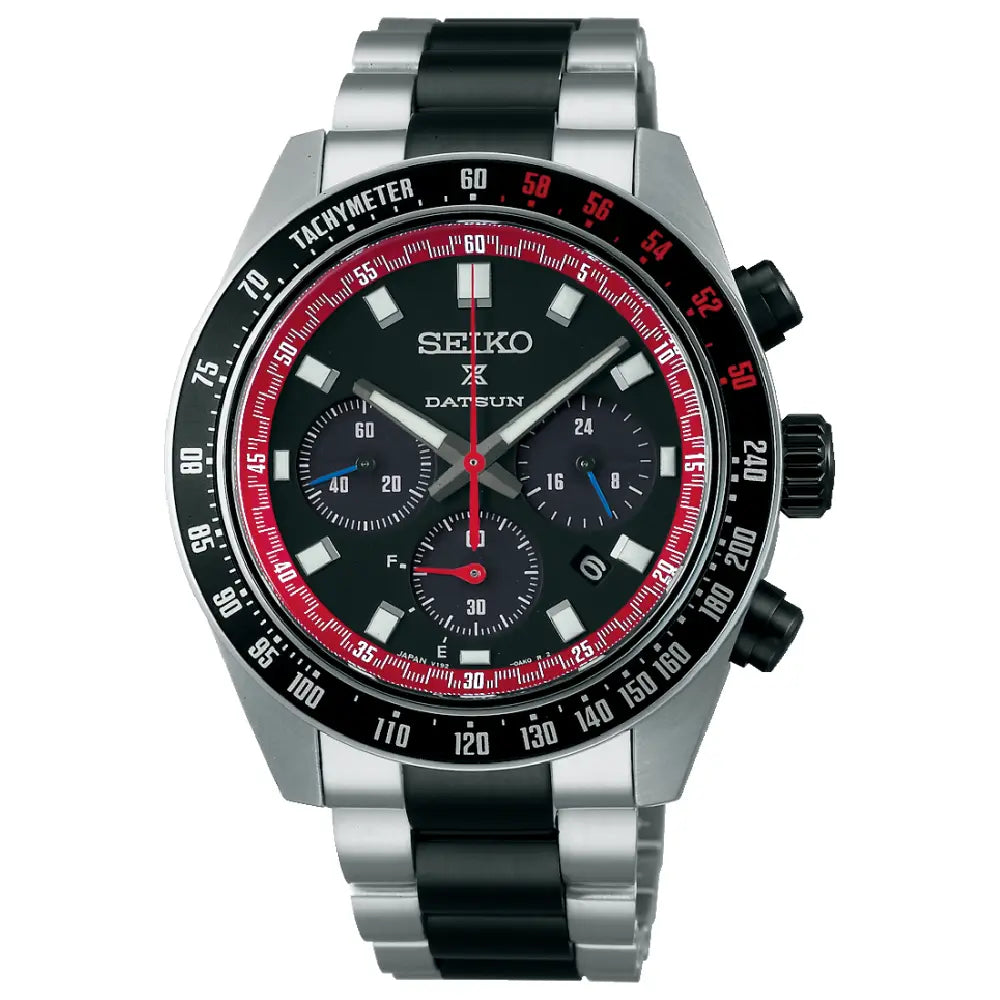 Seiko Prospex SBDL121 / SSC957 Solar Chronograph Limited Edition "Datsun 240Z" Black Dial 41.4mm Stainless Steel Men's Watch