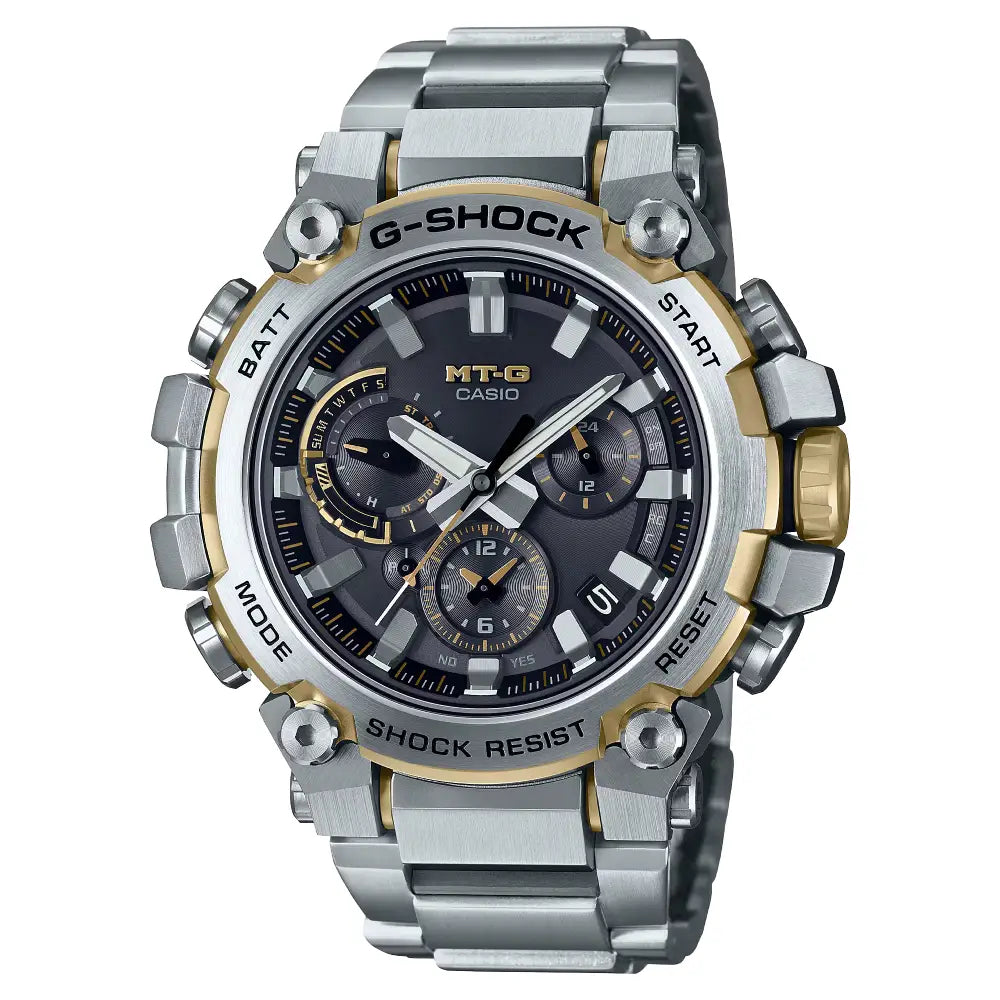 Casio G Shock MTG-B3000D-1A9 Analog Tough Solar Multi-Band 6 Bluetooth Black Dial 50.9mm Stainless Steel Men's Watch