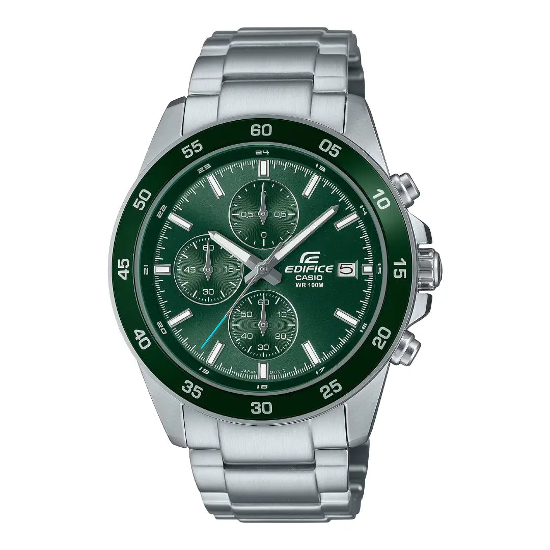 Casio Edifice Chronograph EFR-526D-3AVUDF Green Dial 43.8mm Stainless Steel Men's Watch