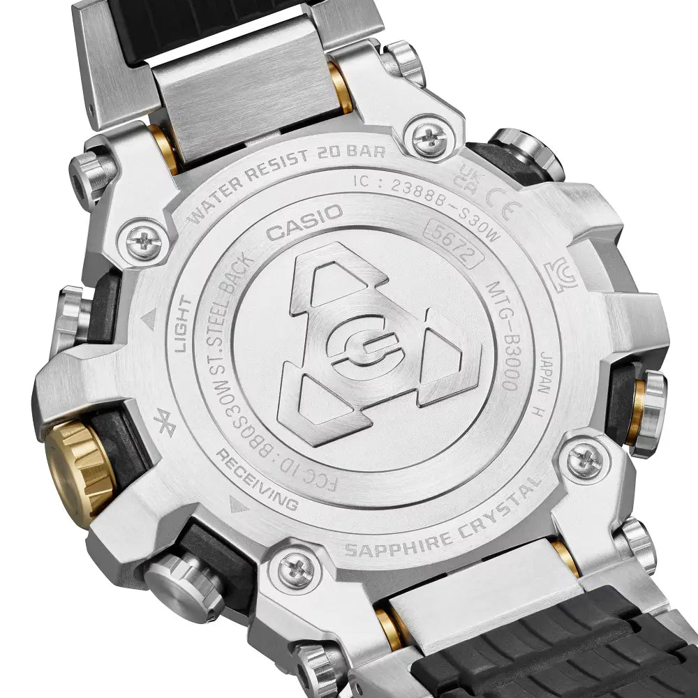 Casio G Shock MTG-B3000D-1A9 Analog Tough Solar Multi-Band 6 Bluetooth Black Dial 50.9mm Stainless Steel Men's Watch
