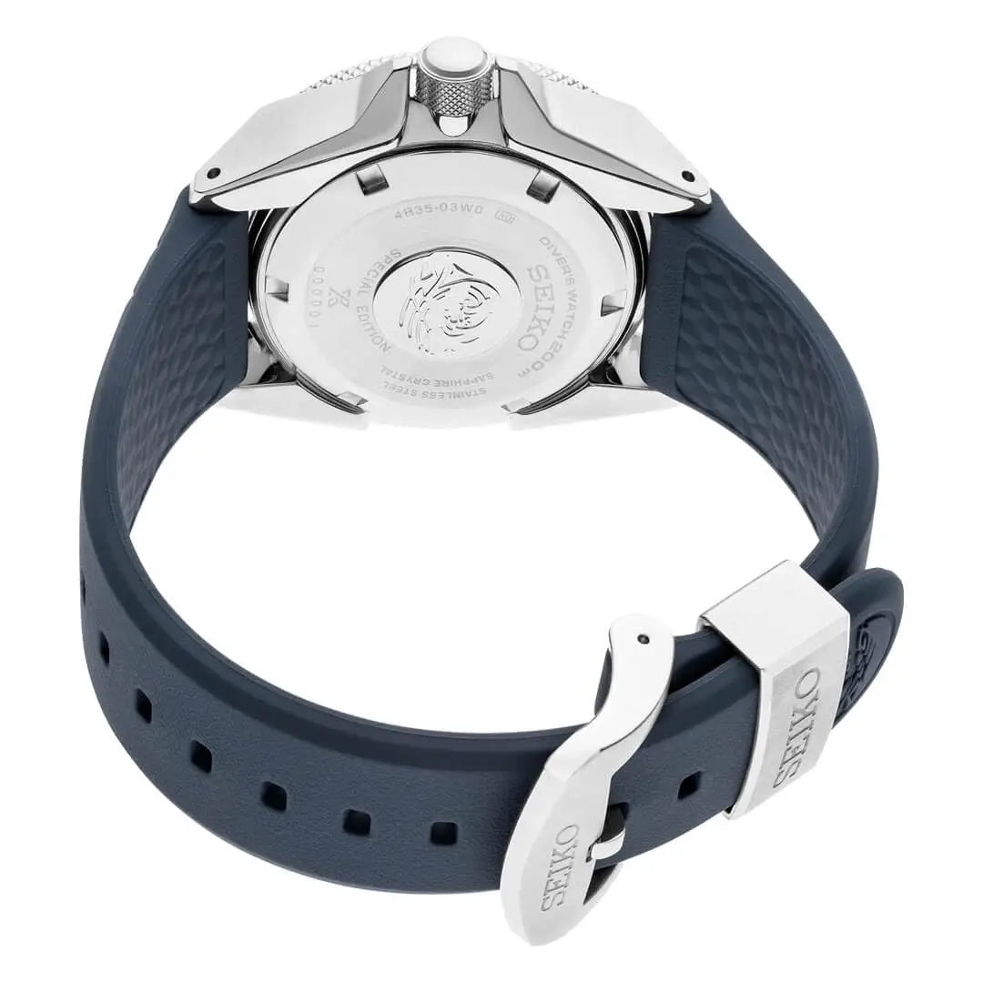 Seiko Prospex SRPF79 Automatic Diver Limited Edition "King Samurai Manta Ray" Blue Dial 43.8mm Silicone Strap Men's Watch