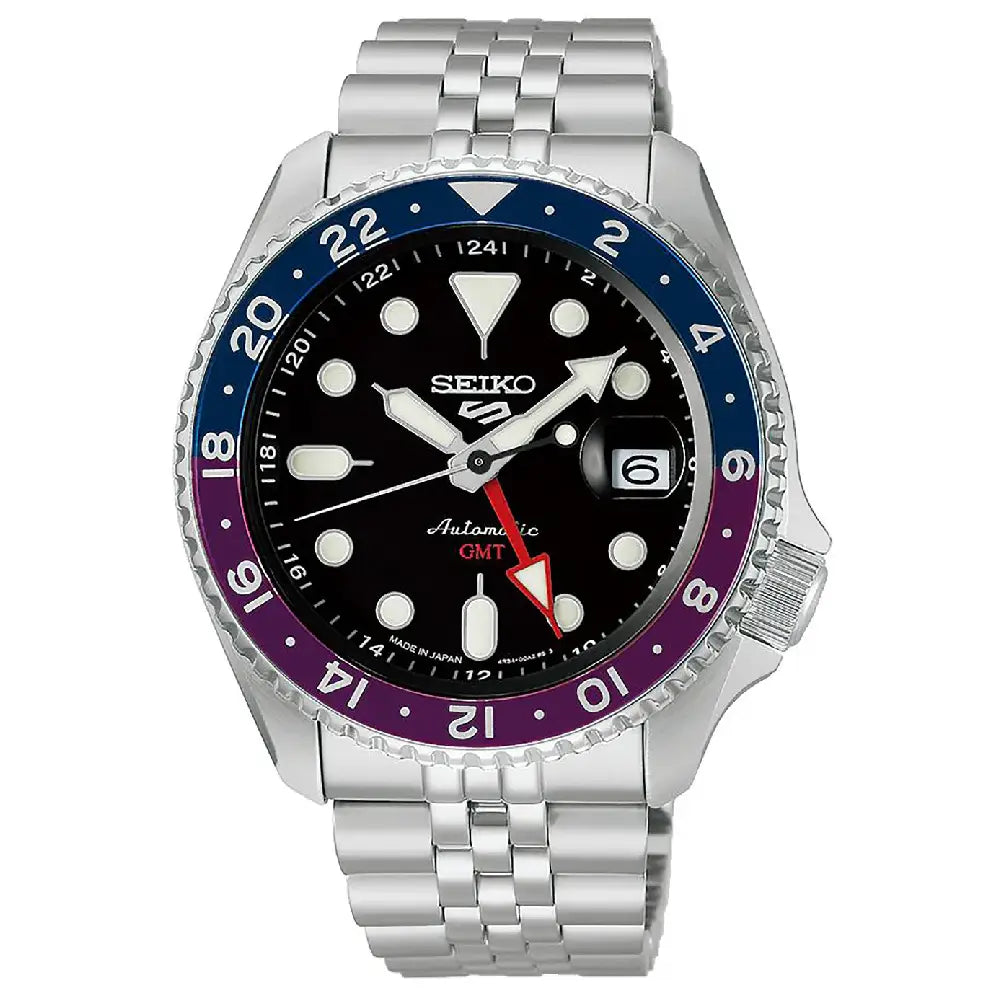 Seiko 5 Sports SBSC021 Automatic GMT "SKX GMT" Black Dial 42.5mm Stainless Steel Men's Watch