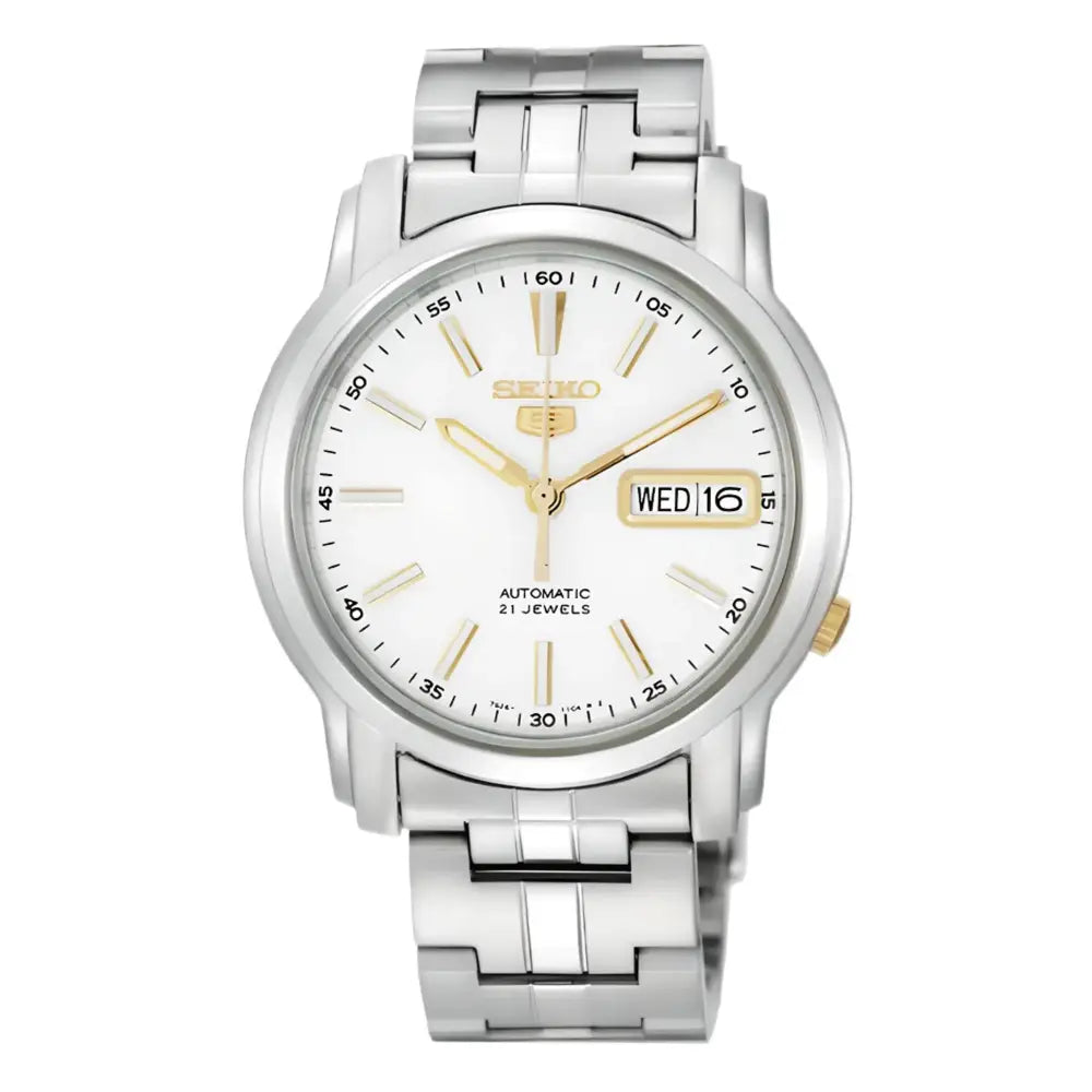 新品未使用　SEIKO5 SNKL77K1 オートマチック　 ホワイト Seiko 5 SNKL77K1 Automatic White Dial Men's Watch – MonaWatch