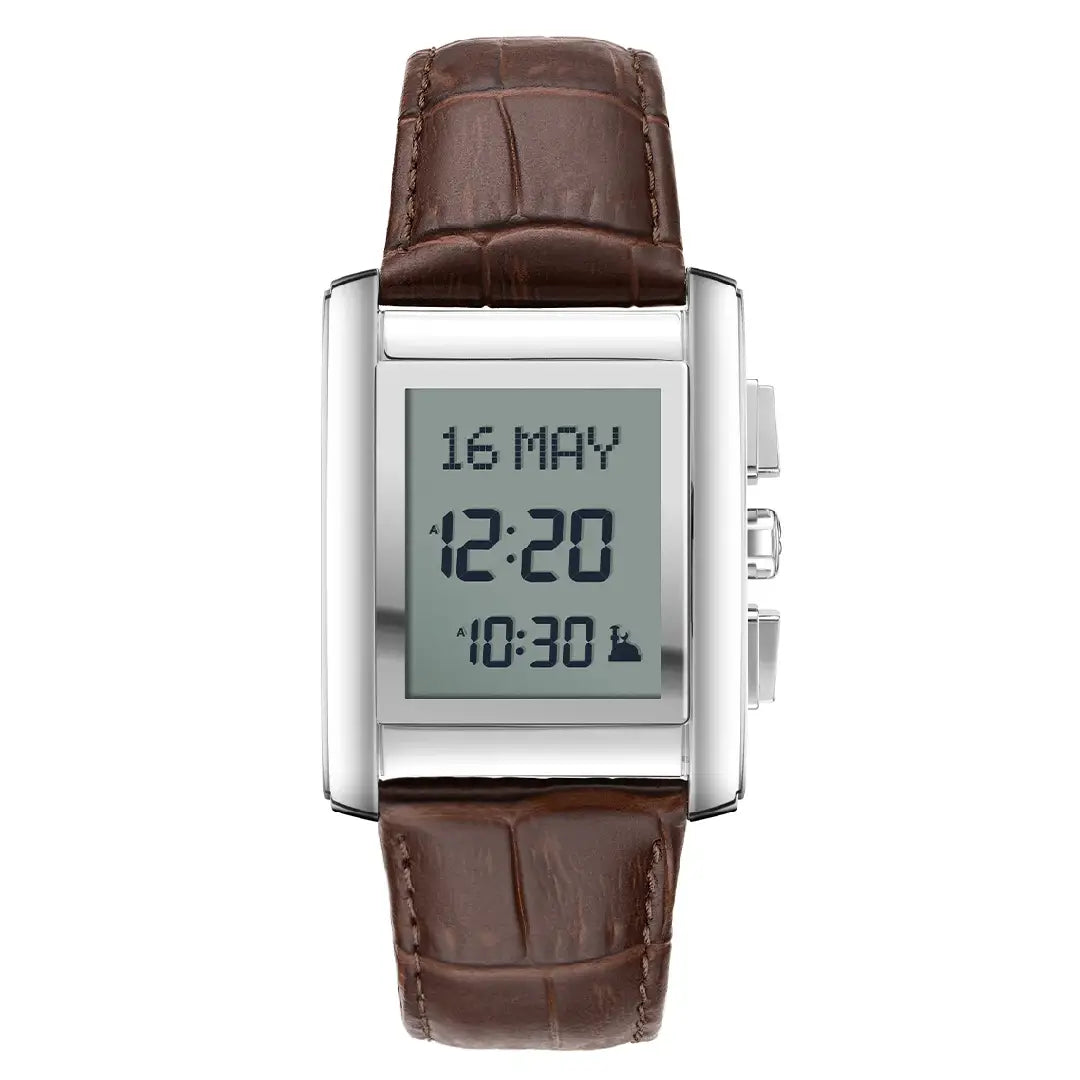 Al Fajr Classic Digital WS-06L Brown Digital Dial Leather Strap Men's Watch