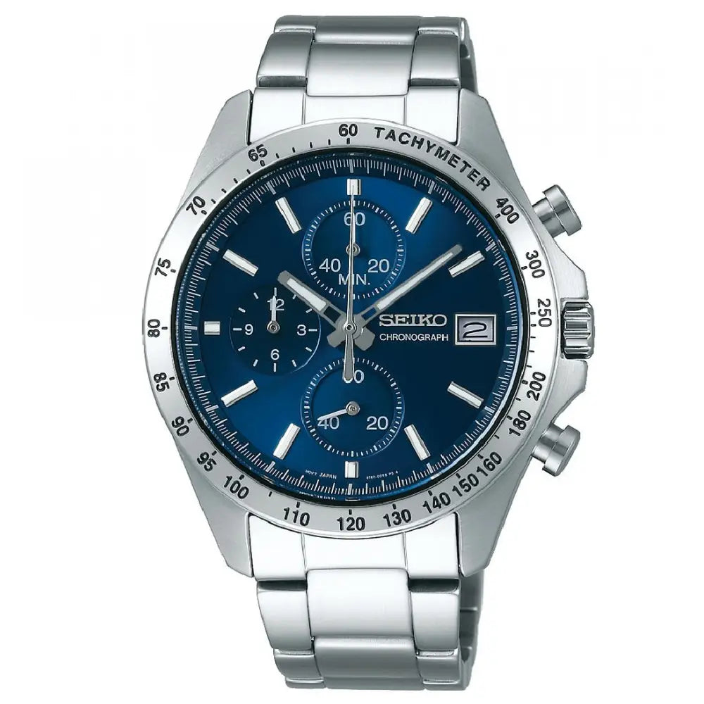 Seiko Spirit Chronograph SBTR023 Quartz Blue Dial 39.8mm Stainless Steel Men's Watch