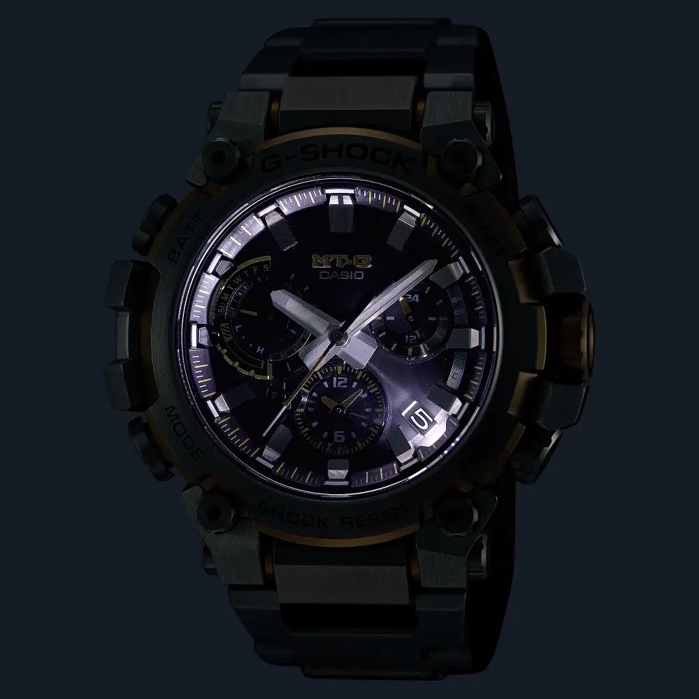Casio G Shock MTG-B3000D-1A9 Analog Tough Solar Multi-Band 6 Bluetooth Black Dial 50.9mm Stainless Steel Men's Watch