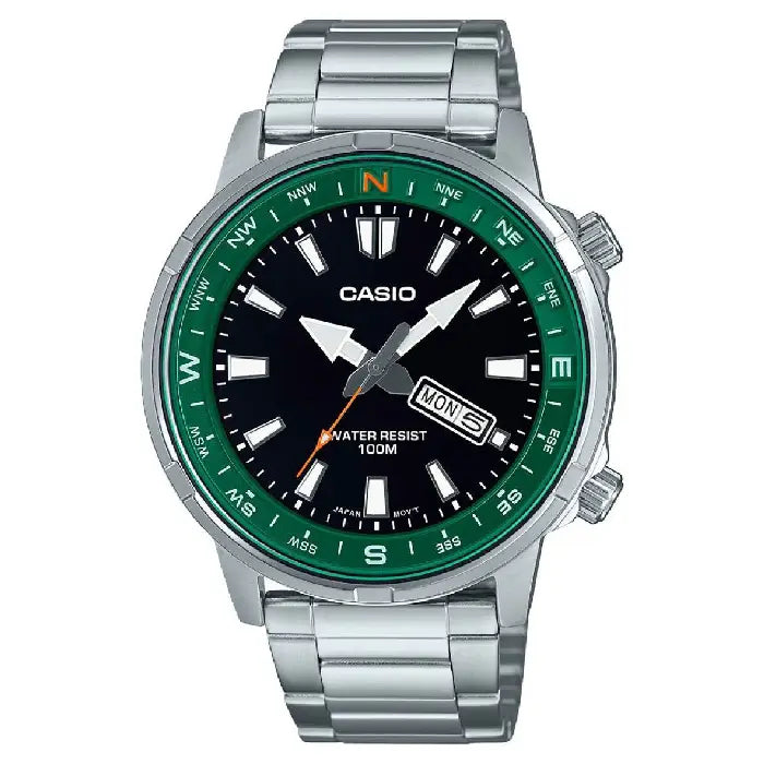Casio Collection Analog MTD-130D-1A3VDF Black Dial Stainless Steel Men's Watch