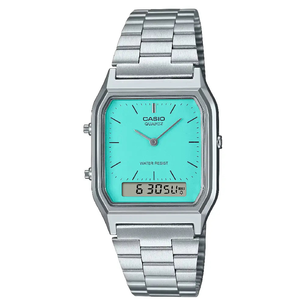 【新品未使用】CASIO カシオ　AQ-230A-2A2MQYDF！ Casio AQ-230A-2A2MQYDF Blue Dial Stainless Steel Watch – MonaWatch