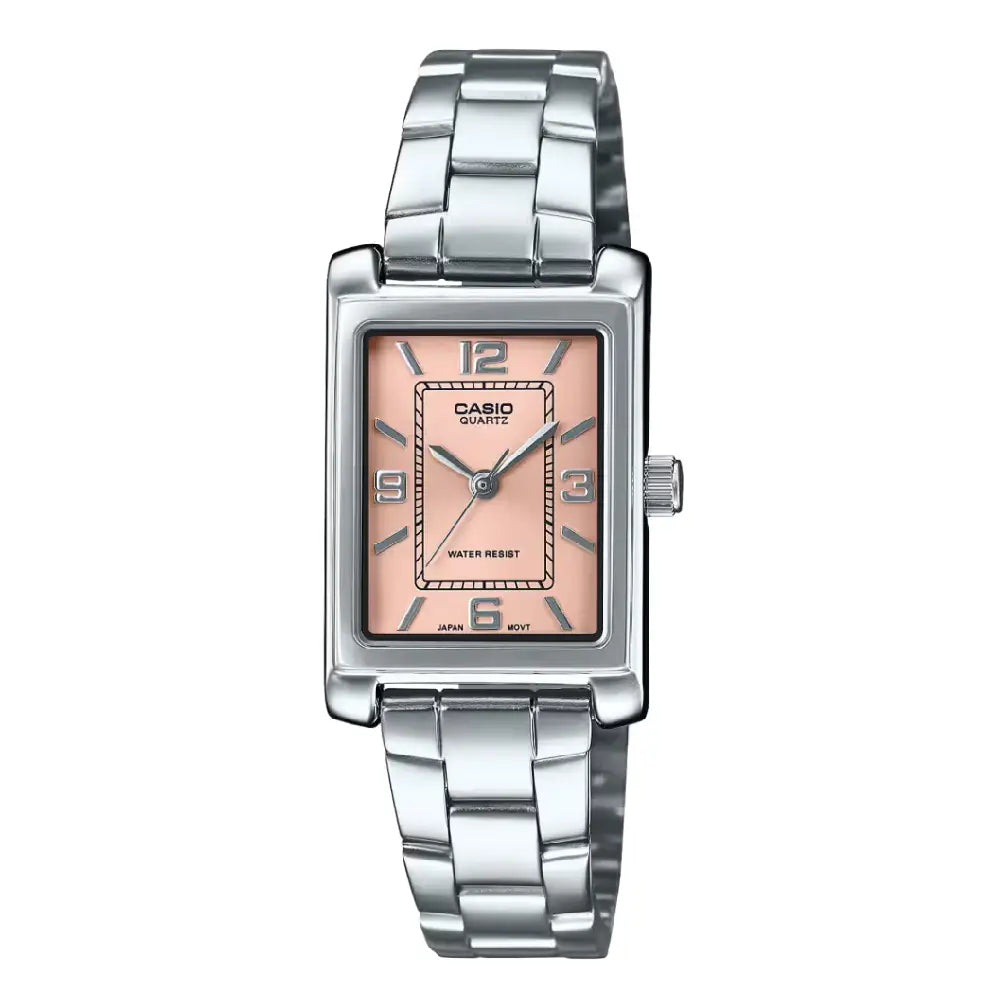 Casio Enticer Ladies Analog LTP-1234DD-4ADF Pink Dial Stainless Steel Women's Watch