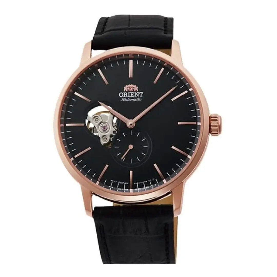 Orient Open Heart RAAR0103B30B Black Dial Leather Watch – MonaWatch