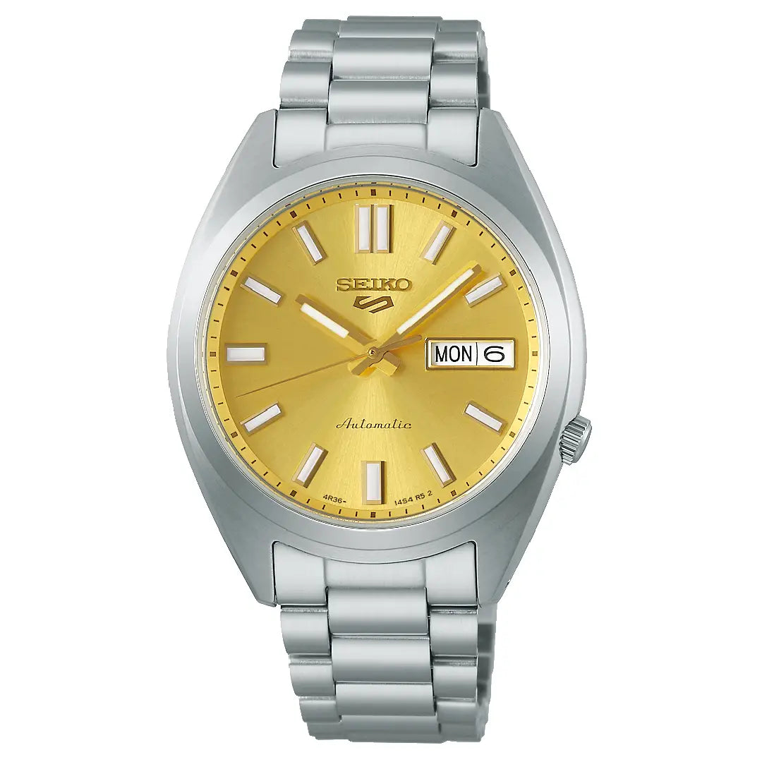 Seiko 5 Sports SRPL59 Automatic "SNXS Re-Interpretation" Gold Dial 37.4mm Stainless Steel Men's Watch
