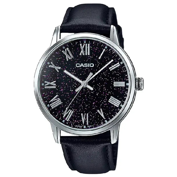Casio Classic Analog MTP-TW100L-1A Black Dial Leather Strap Men's Watch