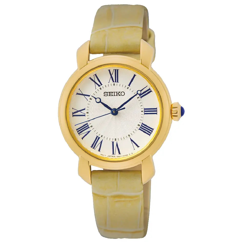 Seiko Classic SUR626P3 Quartz White Dial 29.2mm Leather Strap Women's Watch
